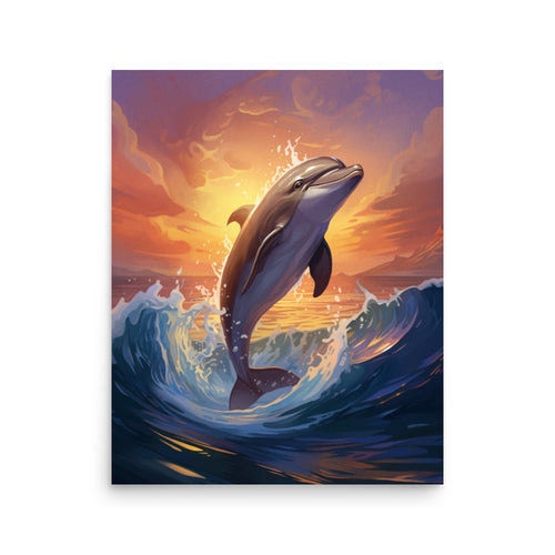 Golden Grace: A Dolphin's Leap